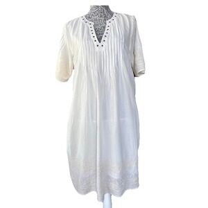 SUNDANCE Catalogue Nicolette Embroidered IVORY Beach Resort Dress Size Medium